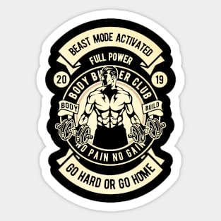 Beast Mode Activated body builder Sticker